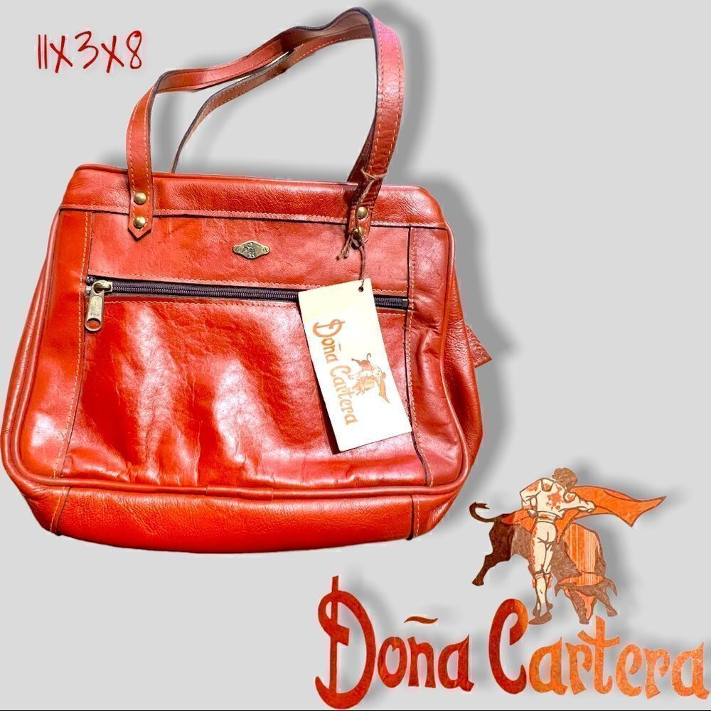 Vintage Dona Cartera Genuine leather hand bag